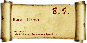 Buss Ilona névjegykártya